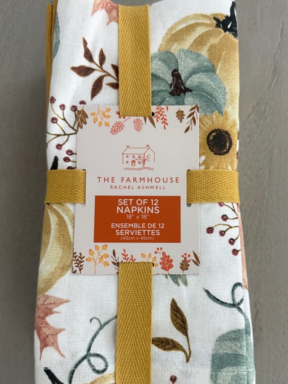 The Farmhouse Rachel Ashwell Fall Set of 12 Napkins; NWT - Picture 1 of 5